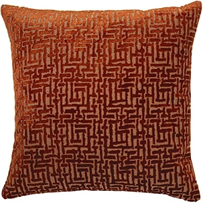 Image of Paoletti Delphi Cushion Cover, Rust, 45 x cm