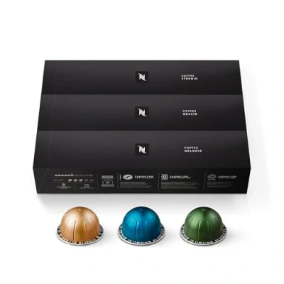 Image of Nespresso VertuoLine Assortment, 30 Count (Stormio, Odacio, Melozio Blend Variety Pack) 10 (Pack of 3) Dark Roast Capsule Machine Pods