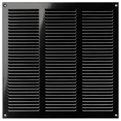 Image of Steinberg14 Black 300x300mm Metal Air Vent Cover with Insect Mesh 12x12 inch Ventilation Grille Register for Walls and Ceilings Outdoor Indoor