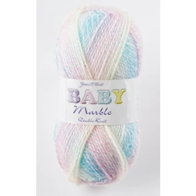 Image of James Brett Baby Marble DK Knitting Yarn Soft Double Knit Wool 5 x 100g (Pink Blue &amp; Lemon BM2)