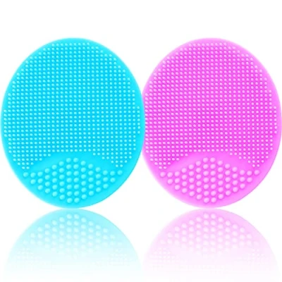 Image of Baby Bath Brush, Cradle Cap Silicone Massage Scrubbers Exfoliator Skin Essential for Dry Skin, and Eczema 2 Pack (Small Purple&amp;Green)