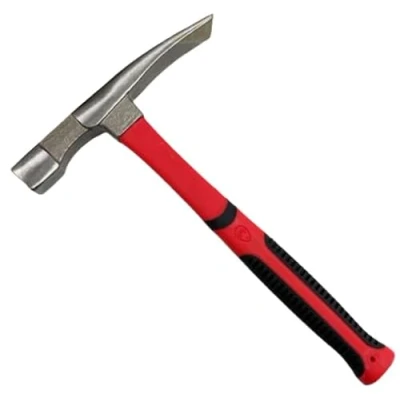 Image of Dunnet Tools 600g Brick Hammer Solid Forged Steel Curved Comfort Grip TPR Finish Non Slip Fibreglass Shaft Geological Chipping Fossil Tool Small for Nails
