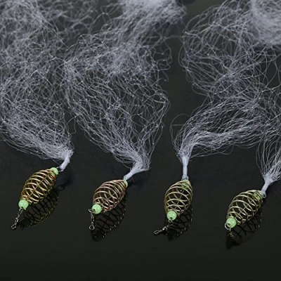 Image of Fishing Net,4pcs Durable Copper Spring Net with Luminous Beads Accessories For Night Fishing(#1)