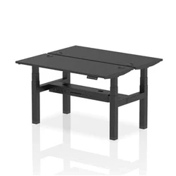 Image of Air B2B 1400x600mm Height Adjustable 2P Bench Desk CP Black/Black