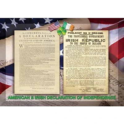 Image of IRISH AMERICAN Heritage &amp; DECLARATION OF INDEPENDENCE A3 Poster