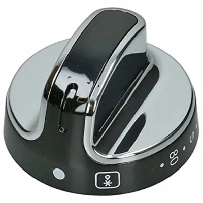 Image of Spares2go Temperature Control Knob Main Oven Fits Stoves New World Belling (Black/Silver)