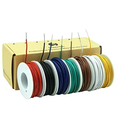 Image of 20 awg 0.5mm² Solid wire kit Electrical Cable 7 colors 23ft each spool Hook up Tinned Copper breadboard for DIY