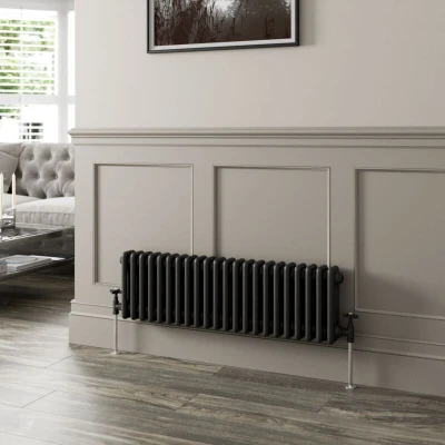 Image of Park Lane Traditional Colosseum Triple Bar Column Radiator Black 300 x 1010mm