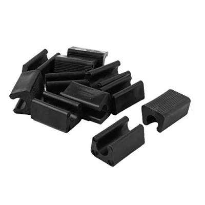 Image of sourcing map Plastic Furniture Feet Rectangle Shaped Non Slip Chair Legs Tip 12pcs Black