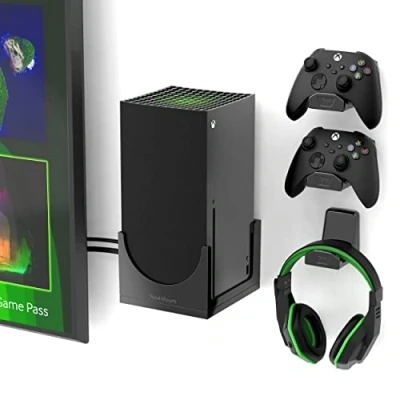 Image of TotalMount Wall Mount for Xbox Series X Mounts on a by Your TV (Large Bundle: and 3 Controller Holders)