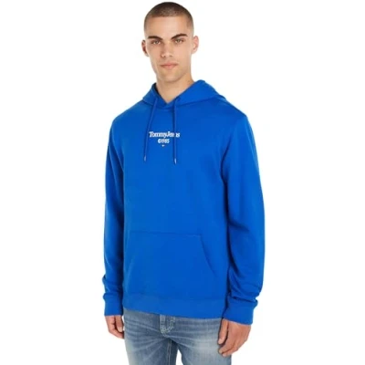 Image of Tommy Jeans Men&#039;s Tjm Reg Entry Graphic Hoodie Ext Sweatshirts, Persian Blue, S