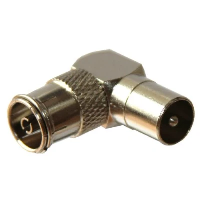 Image of electrosmart Pack of 4 90 Degree Right Angle/Angled TV Aerial Cable/Lead Adaptor Male Coax/Coaxial Plug to Female Socket Connectors