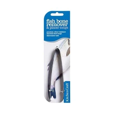 Image of Kitchen Craft Stainless Steel Fish Bone Remover Tweezers Tongs