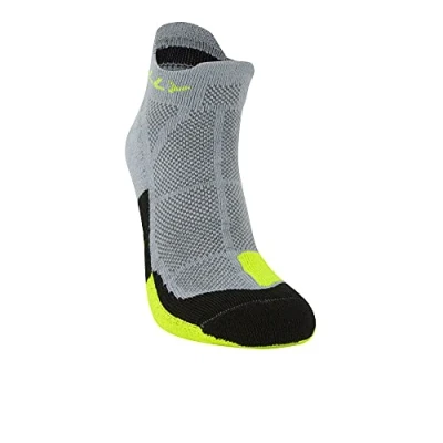 Image of Hilly Men&#039;s Cushion Socklet Socks, Grey (Grey/Fluoyellow/Black), Small 3 5.5 UK 35.5 39 EU