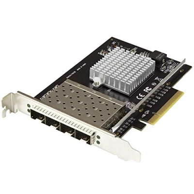 Image of StarTech.com Quad Port 10G SFP+ Network Card Intel XL710 Open Converged Adapter PCIe 10 Gigabit Ethernet Server NIC 10GbE Fiber Optic LAN Dell PowerEdge HPE ProLiant (PEX10GSFP4I)