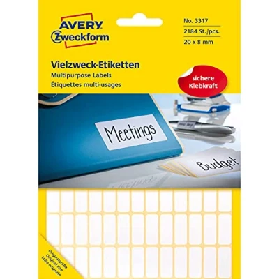 Image of Avery Zweckform 3317 Multipurpose Labels 20 x 8 mm Pack of 2184
