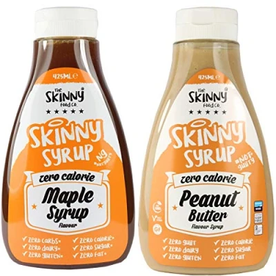 Image of The Skinny Food Co. Syrup Twin Pack Maple &amp; Peanut Butter