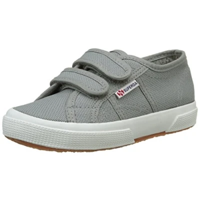 Image of Superga 2750 JSTRAP Classic Childrens Unisex Summer Grey Size UK 11 Kids