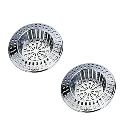 Image of Merriway BH02804 (2 Pcs) Small Plastic Sink Strainer, Chromed 60mm (2.3/8 inch) Diameter Pack of 2 Pieces