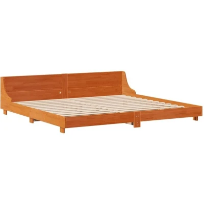 Image of vidaXL Bed Frame without Mattress Wax Brown 180x200 cm Super King Solid Wood Pine