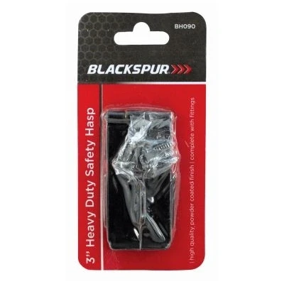 Image of Black 76mm Heavy Duty Steel Safety Hasp &amp; Staple By Blackspur