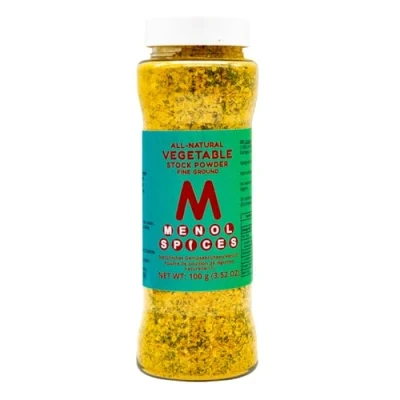Image of Menol Spices Vegetable bouillon all natural fine ground 100g in sprinkler bottle Gourmet quality