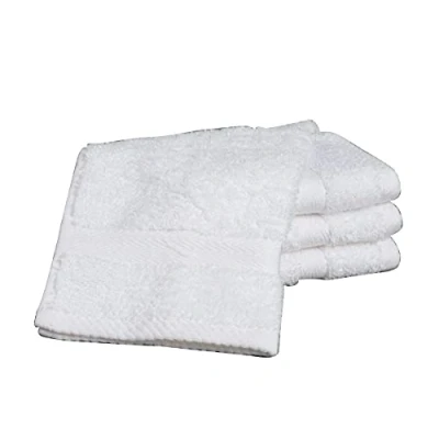Image of Bentley Priory Luxor Spa Towel 4 Pack of Face Flannels made from Absorbent 600 GSM Combed Cotton Multi Packs Wash Cloths (BRIGHT WHITE)