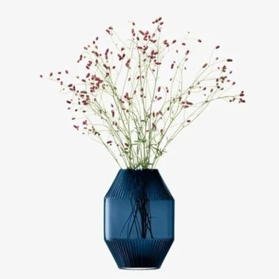 Image of LSA International Rotunda Vase H37cm Sapphire 1 Unit Mouthblown &amp; Handmade Glass RT12