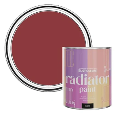 Image of Rust Oleum Red Heat Resistant Radiator Paint in Gloss Finish Empire 750ml