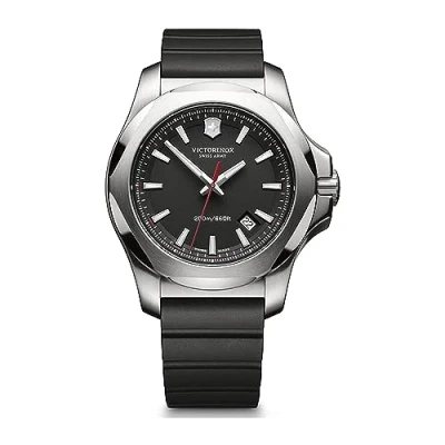 Image of Victorinox Men’s Watch I.N.O.X. Ø 43 mm, Swiss Made, Analogue Quartz, Water Resistant up to 200 m, Sapphire Glass, Rubber Strap, Black