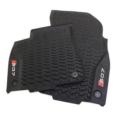 Image of Audi 4M1061221B041 All Weather Mats Premium Rubber Front Floor with SQ7 Lettering, Black