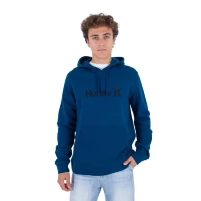 Image of Hurley Men&#039;s OAO Solid Seasonal Po Fleece_tp Sweatshirt, Poseidon Blue, S