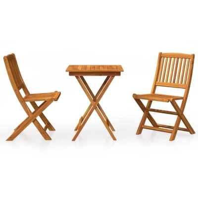 Image of vidaXL 3 Piece Folding Garden Dining Set Solid Acacia Wood