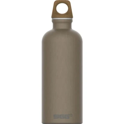 Image of SIGG Aluminium Water Bottle Traveller MyPlanet Smoked Pearl Climate Neutral Certified Suitable For Carbonated Beverages Leakproof Lightweight BPA Free 0.6 L