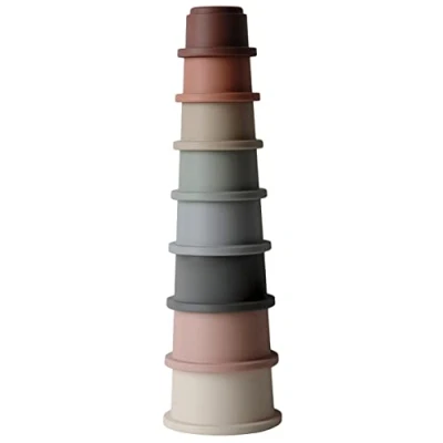Image of Mushie Stacking Cups Educational Baby &amp; Toddler Toys from 6 Months Early Development Activity Shape Sorter Toy Promote Learning, Sorting, and Motor Skills Made in Denmark (Original)