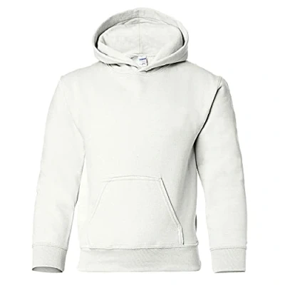 Image of Gildan Heavy Blend Childrens Unisex Hooded Sweatshirt Top / Hoodie (L) (White)