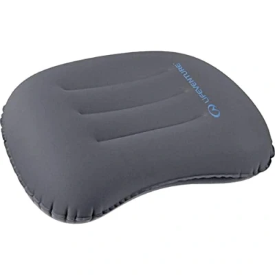 Image of Lifeventure Ultralight Inflatable Pillow Compact, Inflatable, Comfortable, Ergonomic Camping for Neck and Lumbar Support Ideal Travel Camping, Grey