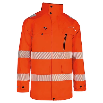 Image of BeeSwift Deltic Hi Vis Jacket Water Repellent PPE Safety Workwear Personal Protective Clothing Outerwear Work Overcoat Outdoor wear Orange 4X Large