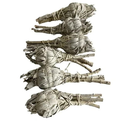 Image of VIE Naturals Sage Smudge Sticks, Pack of 6 Torch White 4&quot;