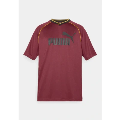 Image of Puma Football Print Tshirt, Men&#039;s, Size: Small, Ruby shimmer