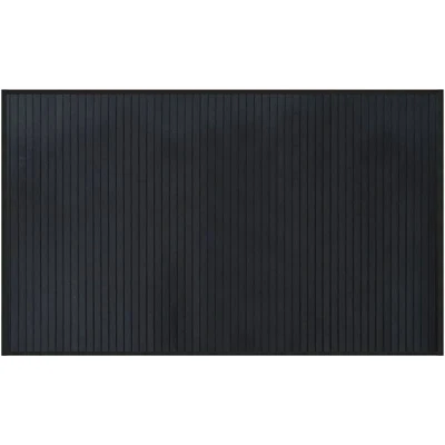Image of vidaXL Rug Rectangular Black 60x100 cm Bamboo
