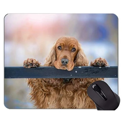 Image of Mousemat Mouse Pads,Pet Cocker Spaniel Dog Stitched Edges