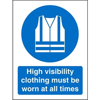 Image of Seco High Visibility Clothing Must Be Worn at All Times Sign, 150mm x 200mm 1mm Semi Rigid Plastic