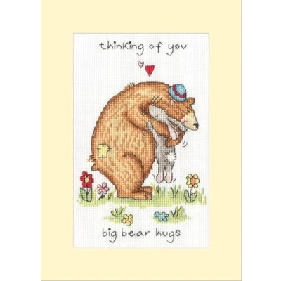Image of Bothy Threads Counted Cross Stitch Greetings Card Kit Big Bear Hugs
