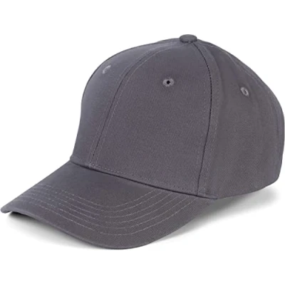 Image of styleBREAKER Unisex Baseball Cap with Brushed Finish, 6 Panel Cap, Solid Color, Adjustable Hook and Loop Fastener, 04023018, Colour:Dark Grey