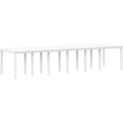 Image of vidaXL Garden Table White 350x100x73 cm Poly Rattan