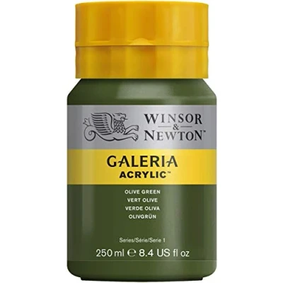 Image of Winsor &amp; Newton Series 1 250ml Bottle Galeria Acrylic Colour with Nozzle Cap Olive Green