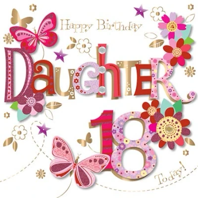 Image of Daughter 18th Birthday Handmade Embellished Greeting Card By Talking Pictures Cards