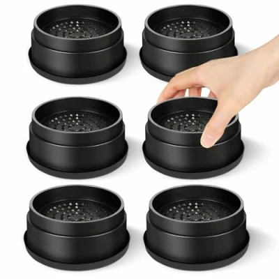 Image of MixDora Bed Risers 1 Inch Round Stackable Furniture Anti Slip Chair Raisers for Sofas Couches Table Set of 6 Pack Black (1 Pack)