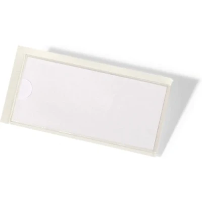 Image of Durable 802119 Pocketfix, Self Adhesive Pockets for insertion Labels, Bags of 10 Piece each, 35 x 76 mm, 74 32 Transparent